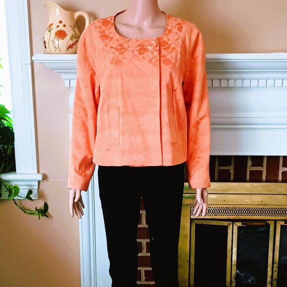 Requirements Jacquard Jacket Size M Double Breasted Retro Blazer. Fully Lined - Picture 1 of 9